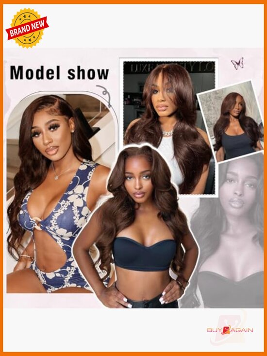 Glueless Human Hair Wig Loose Body Wave 28 Inch 220% Density Pre Plucked main image 2